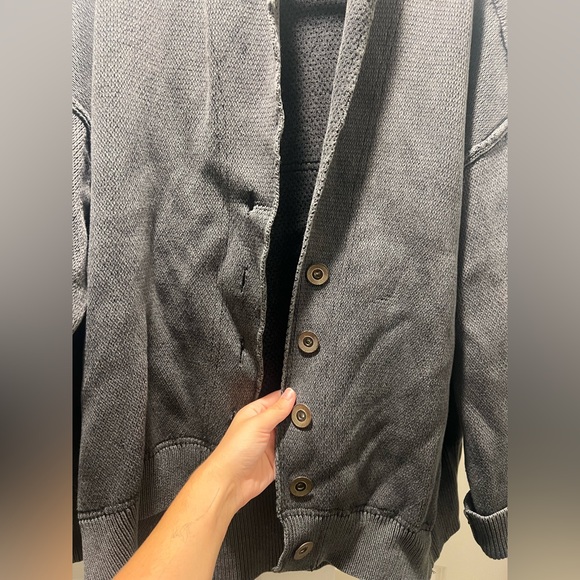 Free people oversized slouch grey / black sweater - Picture 7 of 10